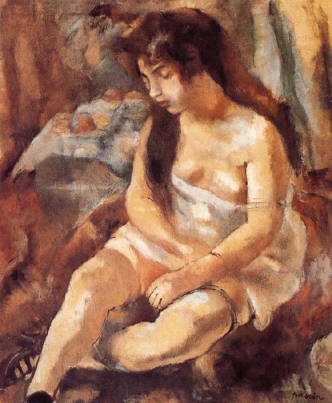 Jules Pascin Seated portrait of maiden